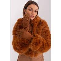 Love Lace Women's Elegant Touchscreen Gloves with Contrasting Inserts & Braided Straps in Brown | Size: S/M