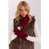Love Lace Women's Geometric Pattern Pompom Wrist Embroidered Touchscreen Gloves in Red | Size: Large/XL