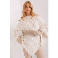 Love Lace Women's Insulated Geometric Pattern Touchscreen Gloves with Button Cuff in Beige | Size: Large/XL