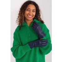 Love Lace Women's Elegant Two Material Touchscreen Gloves with Button Straps & Flower in Blue | Size: Large/XL