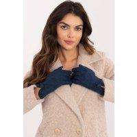 Love Lace Women's Elegant Insulated Touchscreen Gloves with Floral Detail Buttons in Blue | Size: Large/XL