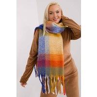 Love Lace Women's Colorful Plaid Polyester Scarf with Tassels for Winter Warmth in Yellow