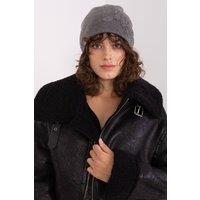 Love Lace Women's Warm Winter Cashmere Beanie Hat with Rhinestone Trim in Grey