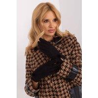 Love Lace Women's Insulated Geometric Pattern Touchscreen Gloves with Pom Poms Flower in Black | Size: Large/XL