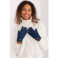 Love Lace Women's Insulated Touchscreen Gloves With Geometric Pattern & Button Cuff in Blue | Size: Large/XL