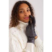 Love Lace Women's Elegant Touchscreen Gloves with Embroidered Flower & Wrist Straps in Grey | Size: Large/XL