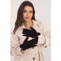 Love Lace Women's Elegant Insulated Smooth Touchscreen Gloves With Flower Stitch in Black | Size: S/M