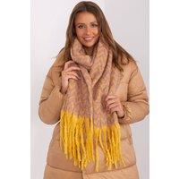 Love Lace Women's Geometric Pattern Long Polyester Scarf with Tassels Fall Winter in Yellow
