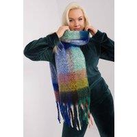 Love Lace Women's Colorful Plaid Polyester Scarf with Tassels for Winter Wear in Blue