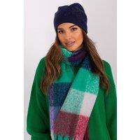 Love Lace Women's Warm Cashmere Beanie Hat with Rhinestone Decorative Trim in Blue