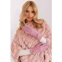 Love Lace Women's Elegant Knitted Gloves with Pom Pom Wrists & Phone Touch Flower in Pink | Size: Large/XL
