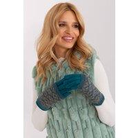 Love Lace Women's Smooth Pull Off-Knitted Insulated Gloves with Flower Touchscreen Index in Teal | Size: S/M