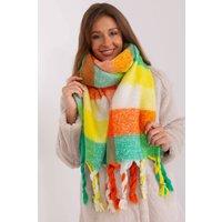 Love Lace Women's Long Colorful Plaid Tassel Polyester Scarf for Fall Winter Wrap in Green