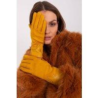 Love Lace Women's Elegant Touchscreen Gloves with Embroidered Flower Grip Fingers in Yellow | Size: Large/XL