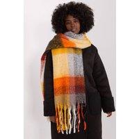 Love Lace Women's Colorful Plaid Polyester Scarf with Tassels for Fall Winter in Orange
