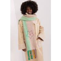 Love Lace Women's Long Decorative Stripe Scarf with Tassels Polyester Warm in Beige