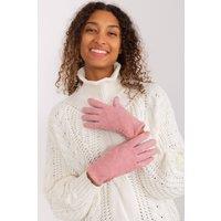 Love Lace Women's Elegant Touchscreen Fabric Gloves with Geometric Pattern & Buttons in Pink | Size: S/M