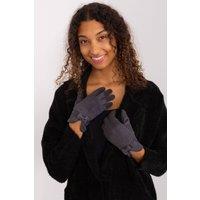 Love Lace Women's Elegant Insulated Gloves with Bow Straps & Phone Touch Flower in Charcoal | Size: S/M