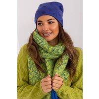 Love Lace Women's Warm Winter Beanie Hat with Cashmere Touch & Decorative Jet Trim in Blue