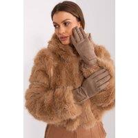 Love Lace Women's Elegant Two Material Touchscreen Gloves with Flower Embroidery in Beige | Size: S/M