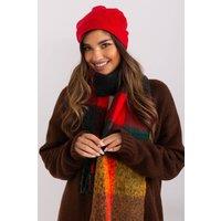 Love Lace Women's Warm Winter Cashmere Beanie Hat with Decorative Rhinestones Style in Red