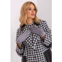 Love Lace Women's Elegant Touchscreen Insulated Gloves with Bow Straps & Flower in Grey | Size: S/M