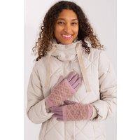 Love Lace Women's Smooth Knit Insulated Removable Gloves With Phone Touch Flower in Pink | Size: Large/XL