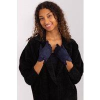 Love Lace Women's Insulated Touchscreen Gloves with Bow Straps & Flower Stitch in Blue | Size: S/M
