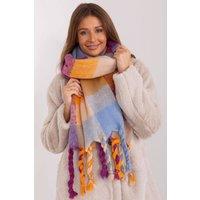 Love Lace Women's Colorful Plaid Polyester Scarf with Tassels for Winter Wrap in Violet