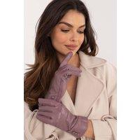 Love Lace Women's Insulated Leather Touchscreen Gloves with Button Detail Flower in Violet | Size: Large/XL