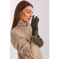Love Lace Women's Elegant Touchscreen Gloves with Embroidered Flower Detail Soft Fit in Green | Size: Large/XL