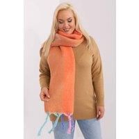 Love Lace Women's Autumn Winter Decorative Striped Tassel Long Polyester Scarf in Orange