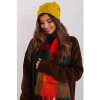 Love Lace Women's Warm Winter Cashmere Beanie Hat with Decorative Rhinestone Applique in Mustard