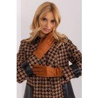 Love Lace Women's Elegant Smooth Insulated Touchscreen Gloves With Embroidered Flower in Brown | Size: S/M