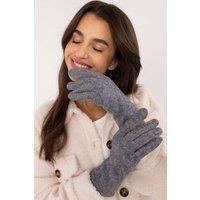 Love Lace Women's Insulated Geometric Pattern Touchscreen Gloves with Flower Detail in Grey | Size: Large/XL