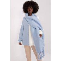 Love Lace Women's Long Smooth Polyester Scarf with Soft Fringe Trim for Autumn in Blue