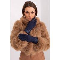 Love Lace Women's Elegant Touchscreen Gloves with Embroidered Flower Detail in Blue | Size: Large/XL