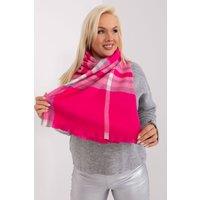 Love Lace Women's Long Colorful Plaid Polyester Scarf for Fall & Winter in Bright Pink