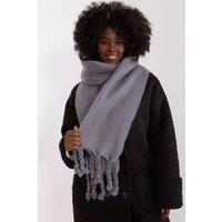 Love Lace Women's Long Smooth Polyester Scarf with Tassels for Winter Wear in Grey