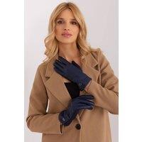 Love Lace Women's Elegant Insulated Touchscreen Gloves With Embroidered Flower Detail in Blue | Size: S/M