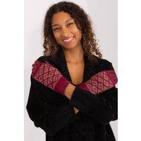Love Lace Women's Touchscreen Insulated Pull Off-Gloves With Flower Embroidery in Red | Size: Large/XL