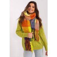 Love Lace Women's Long Plaid Polyester Scarf with Tassels for Fall & Winter in Blue