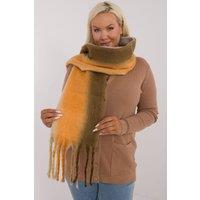 Love Lace Women's Stylish Polyester Scarf with Tassels & Smooth Color Pattern in Green