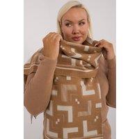 Love Lace Women's Geometric Viscose Scarf with Tassel Ends for Everyday Elegance in Brown