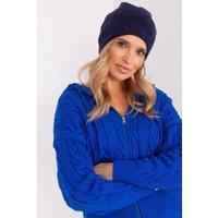 Love Lace Women's Warm Winter Decorative Cashmere Beanie Hat with Rhinestone Trim in Navy