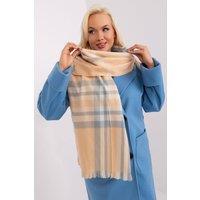 Love Lace Women's Colorful Plaid Polyester Scarf Long Wrap for Fall Winter in Beige