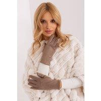 Love Lace Women's Elegant Insulated Touchscreen Gloves with Embroidered Flower Design in Beige | Size: Large/XL