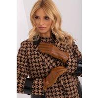 Love Lace Women's Elegant Insulated Touchscreen Gloves with Embroidered Flower Index in Brown | Size: Large/XL