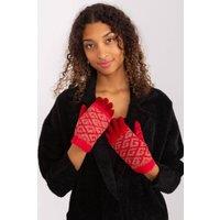 Love Lace Women's Embroidered Flower Touchscreen Insulated Pull Off-Knit Gloves in Red | Size: Large/XL
