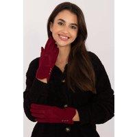 Love Lace Women's Insulated Touchscreen Gloves with Wrist Buttons & Flower Detail in Red | Size: Large/XL